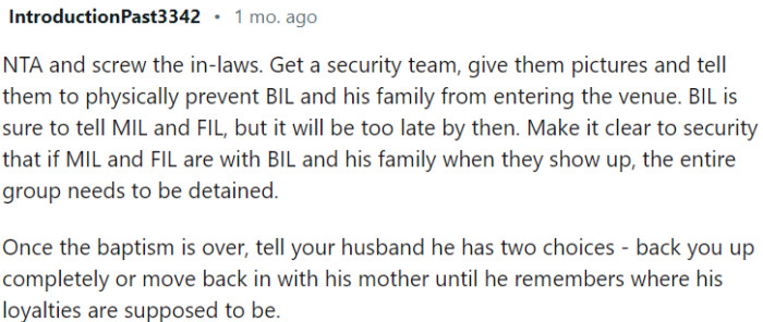 OP should take strong action against the in-laws