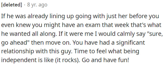 OP should consider saying 