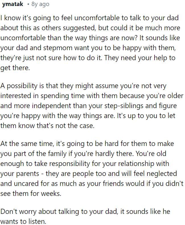 They may not realize how OP feels and need her guidance to improve things.