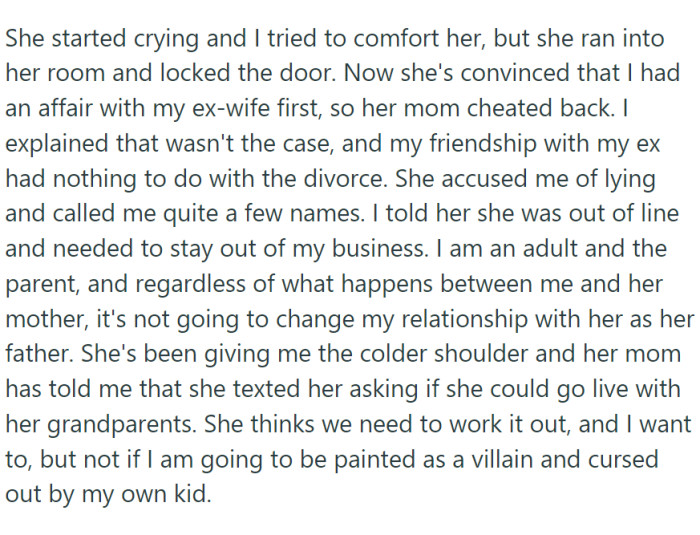 His daughter sensed something was going on and sked him about his feelings