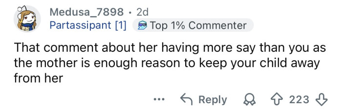 Keep your child away from her.