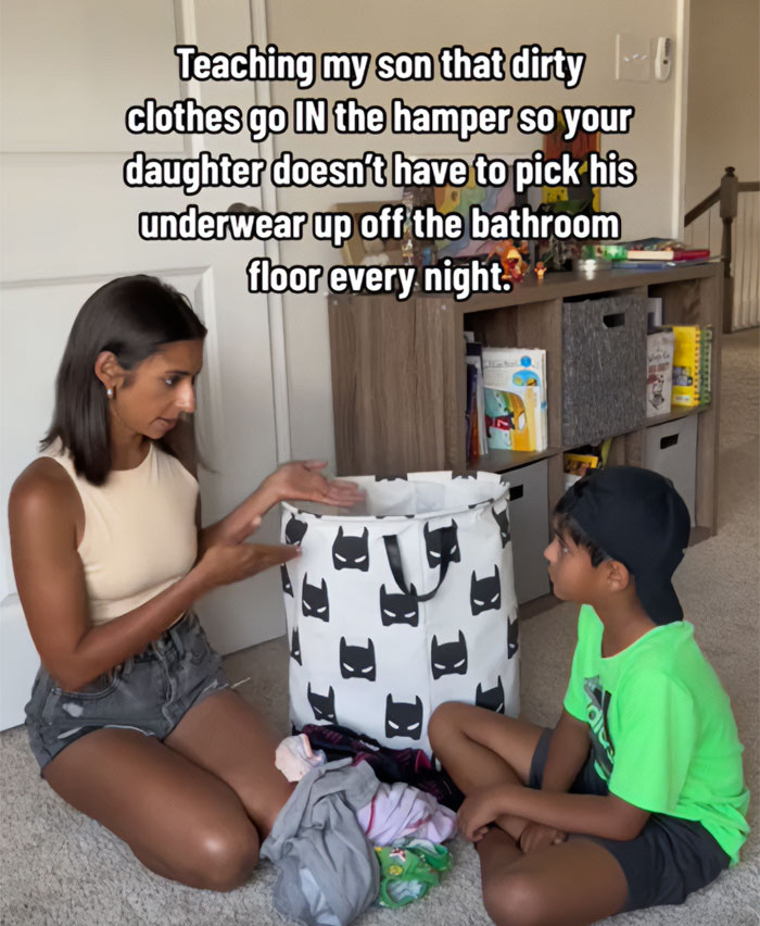 Payal Emphasized That Dirty Clothes Go in the Hamper and Not on the Floor for Another Person to Pick Up