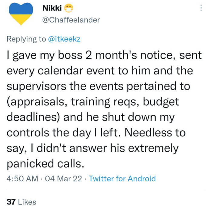 6. The boss is to blame for not facilitating a smooth transition.