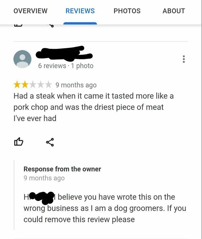 32. Your Steak Tastes Like Dog