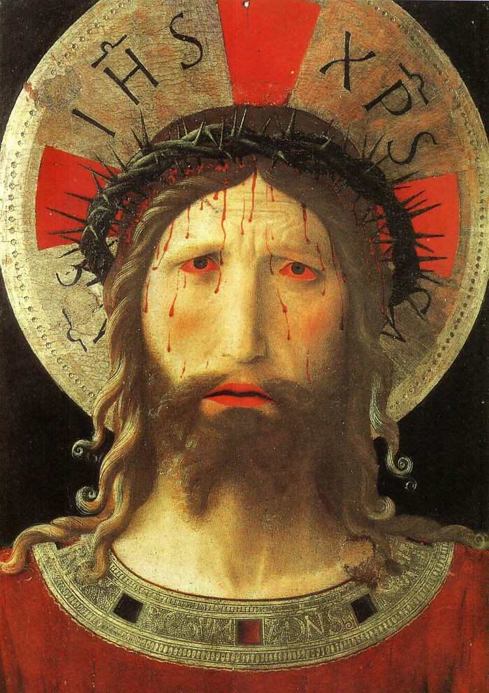 Fra Angelico's "Christ Crowned With Thorns" Looks Like A Weird Metal Album Cover From The '70s But It's From 1420