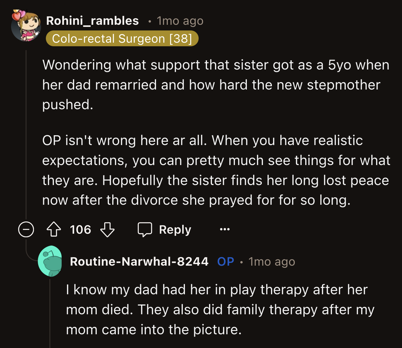 OP said their parents did everything to help her sister cope with her mom's death and the second marriage.