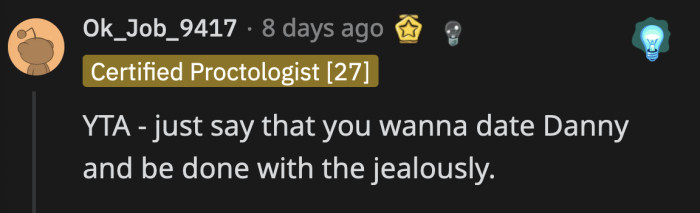 Come on, OP, just be real about your feelings