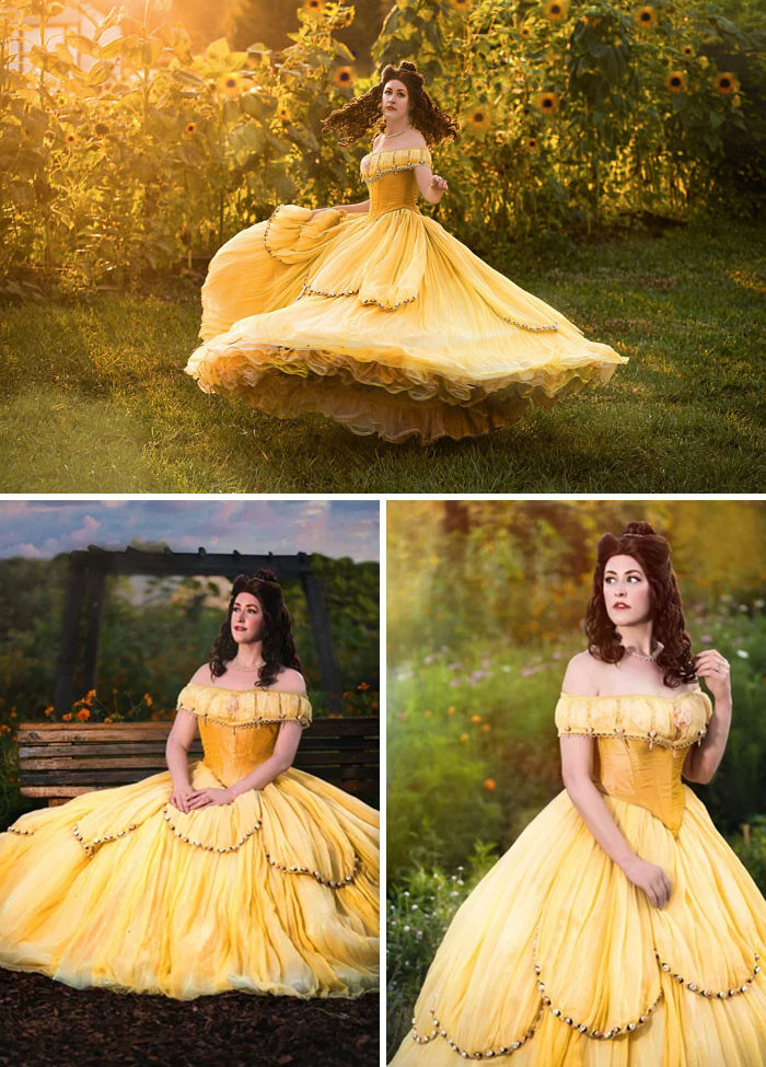20. I Sew For A Hobby; This Is My Princess Belle Ball Gown I Made. She's My Favorite Disney Princess, And I Finally Got Up The Gumption To Attempt Her.