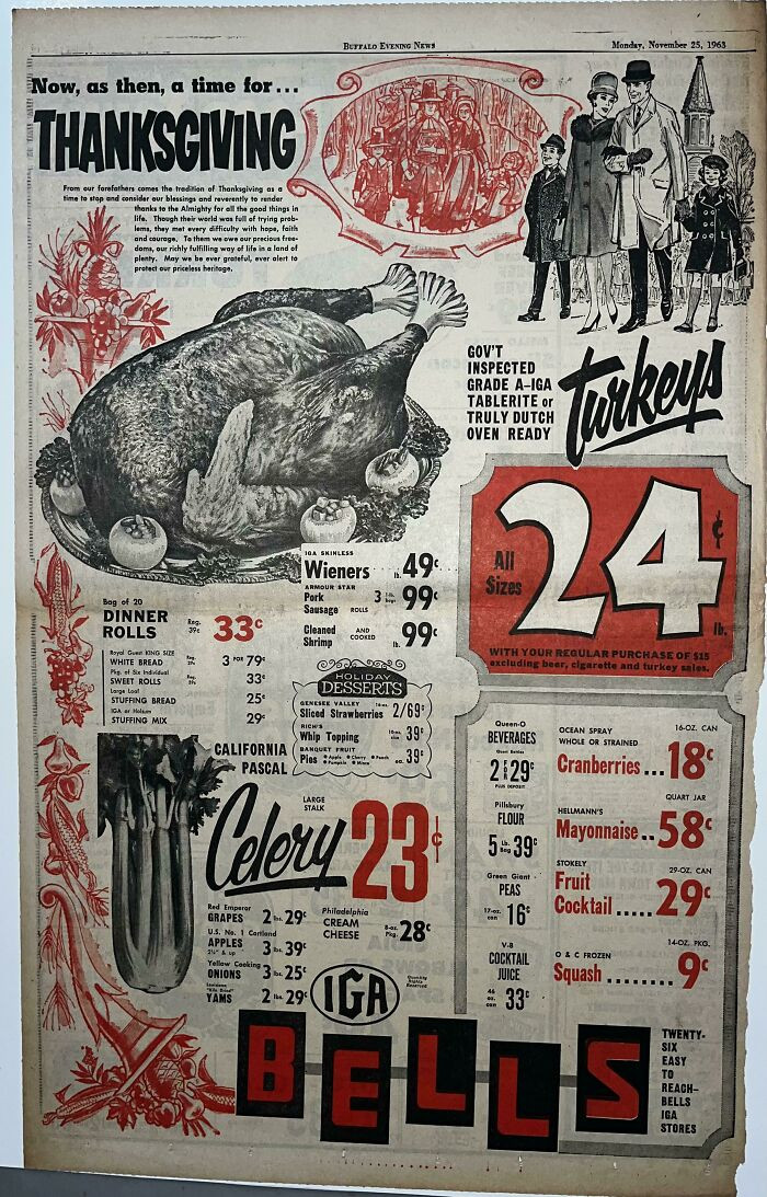 Bells Thanksgiving Ad 1963