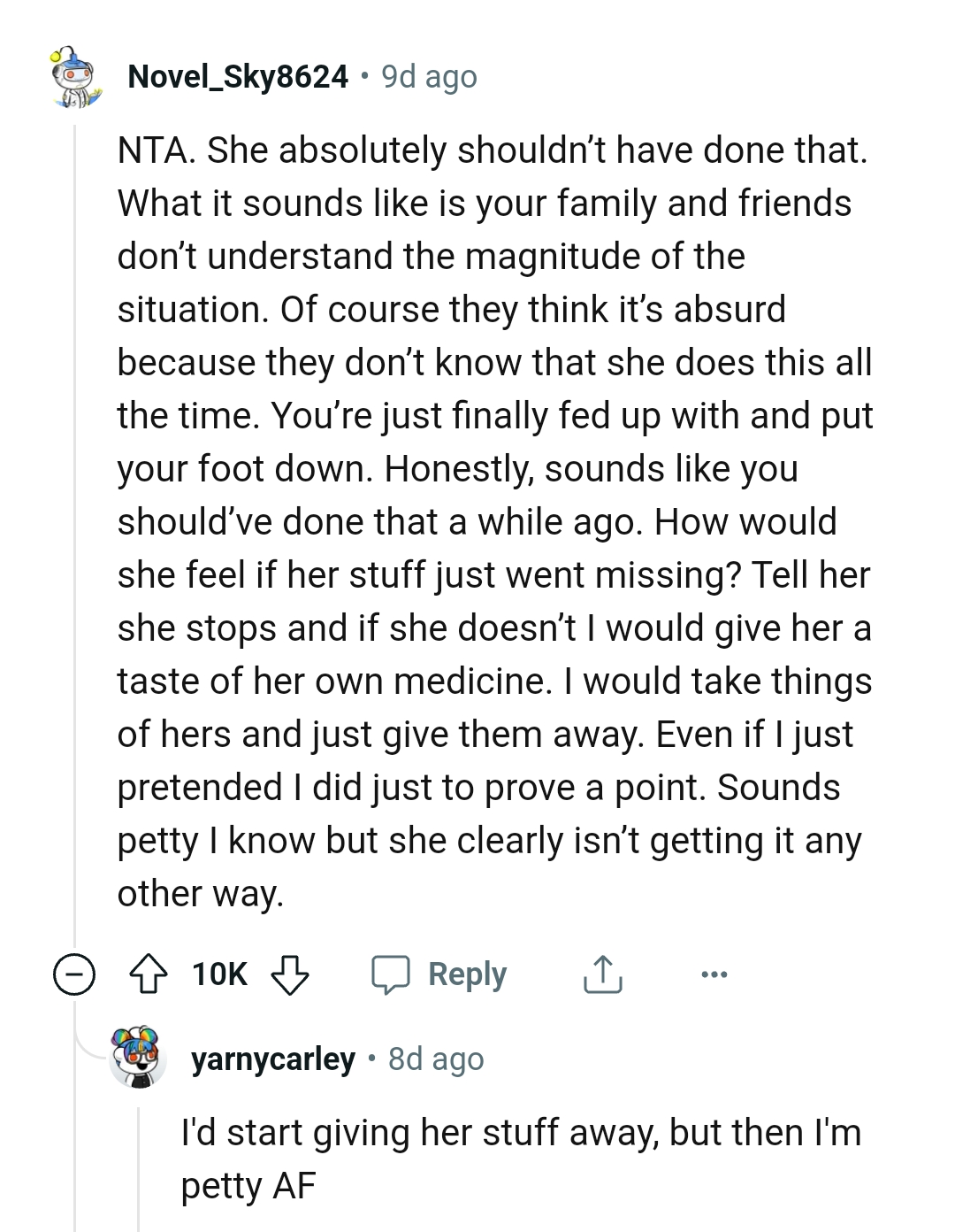 She clearly isn't getting it any other way