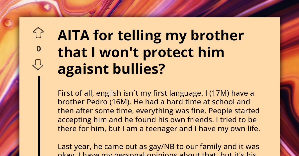 Teen Gets Gravely Grounded For Telling His Gay Younger Brother That He Won't Protect Him Against Bullies