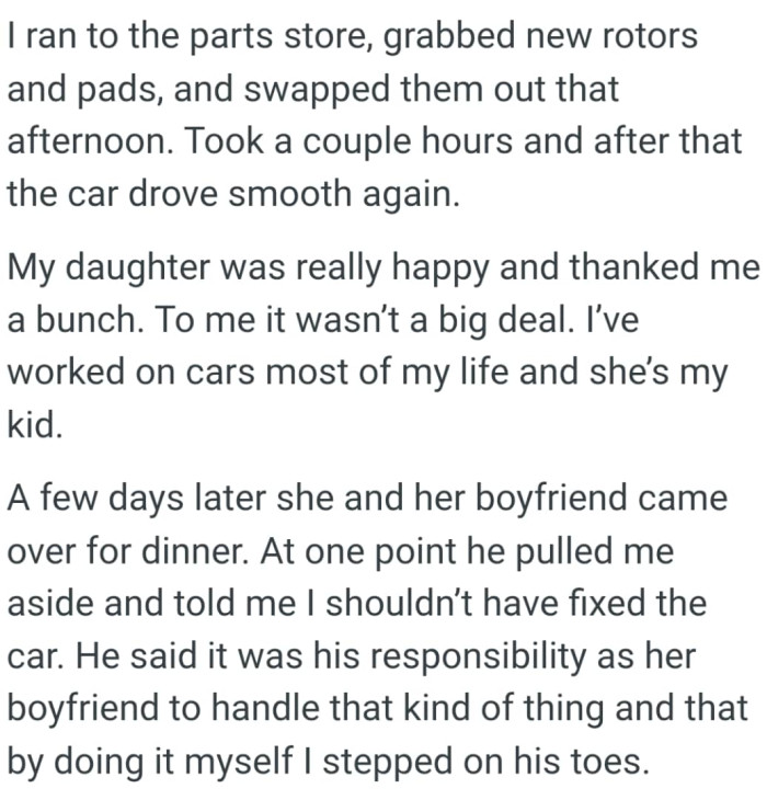 OP's daughter was really happy and thanked her a lot