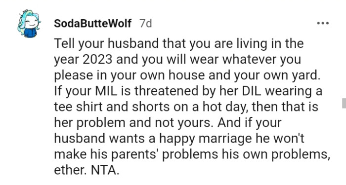 If she's threatened by that, then it's her problem