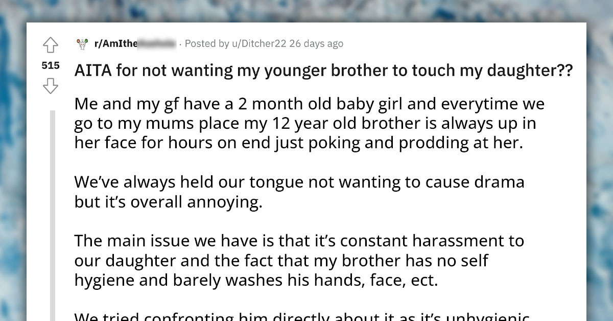 Father Has Concerns About Having His Newborn Daughter Near His 12-Year-Old Brother