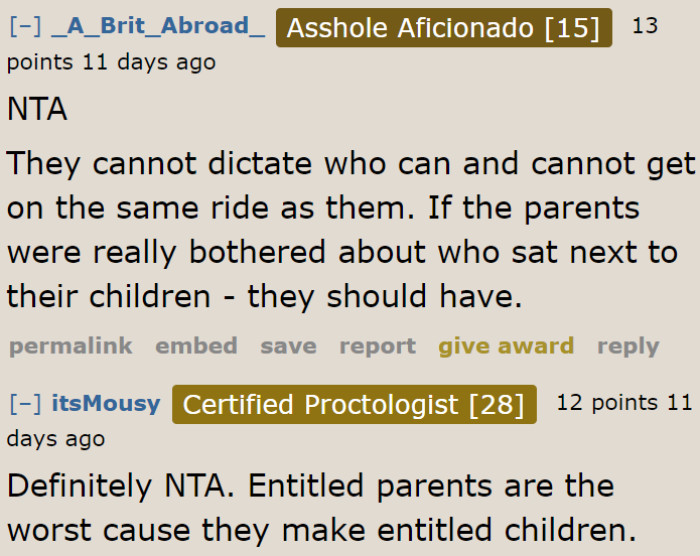 The parents need to consider other customers too.