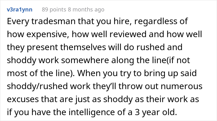 Tradesmen and excuses