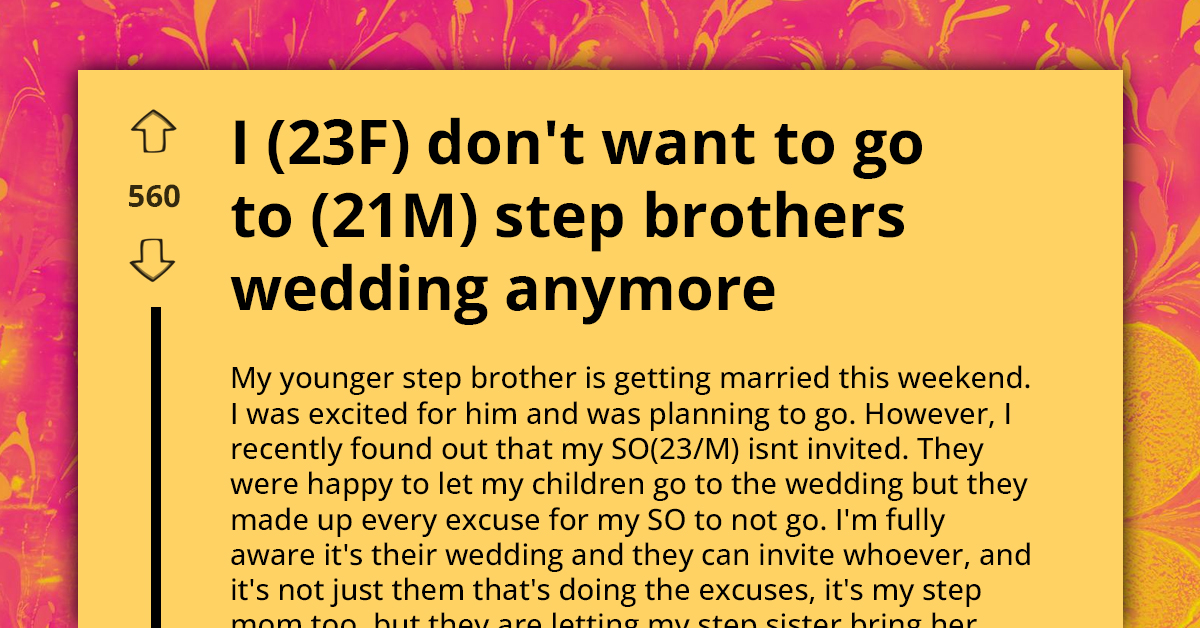 Woman's Joy for Stepbrother's Wedding Wanes as Partner Is Excluded, Faces Family Criticism for Skipping