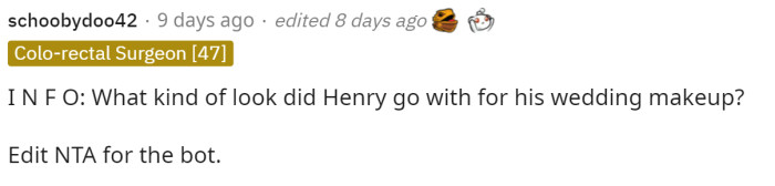 The first comment stole the show with their witty remark at the groom and his problem with women who don't wear makeup.