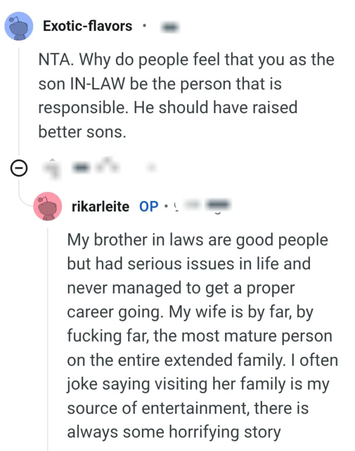 OP's FIL should have trained his sons better