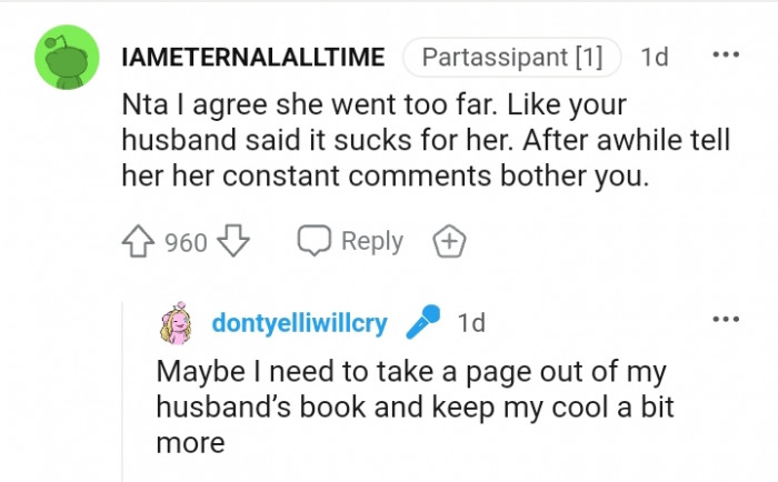 Tell Her That Her Constant Comments Bother You