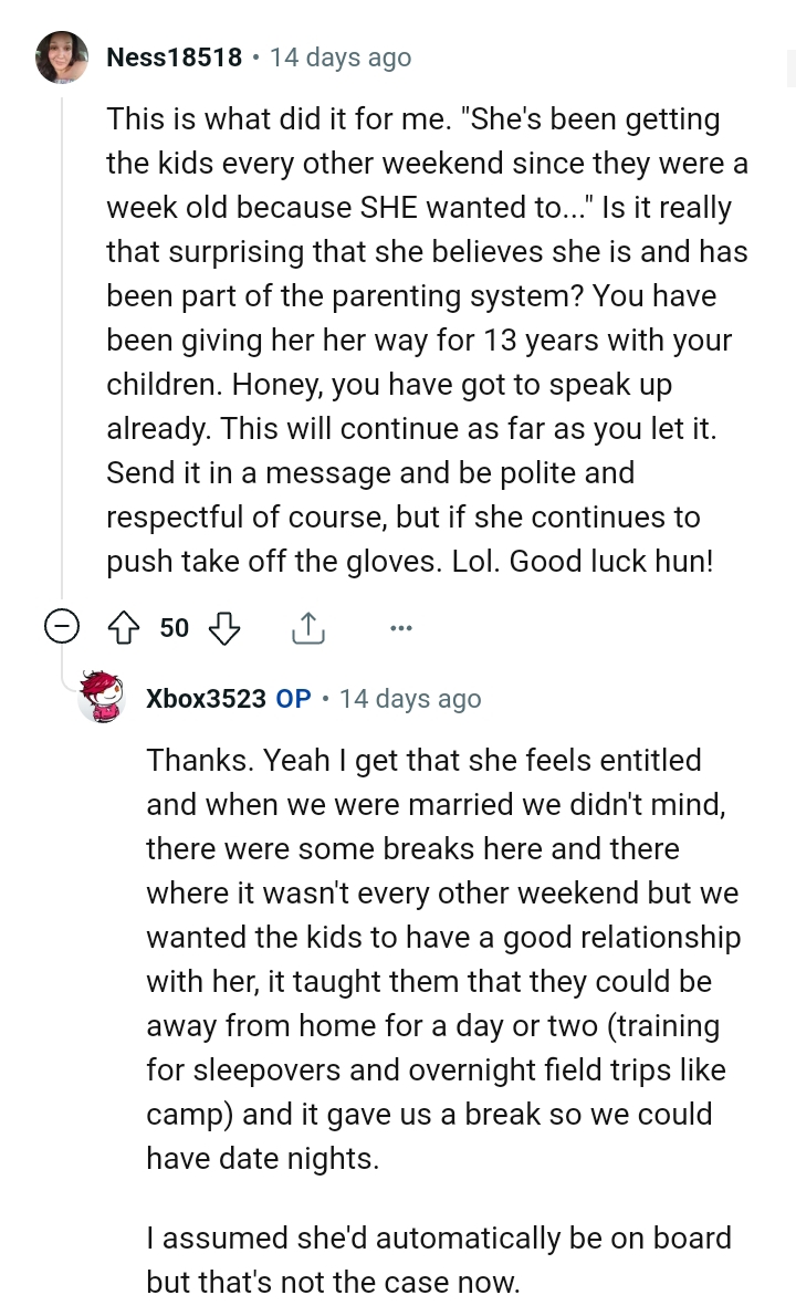 The OP has to speak up