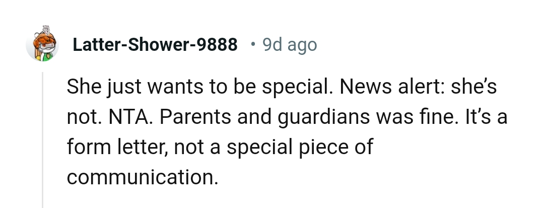 It's just a form letter