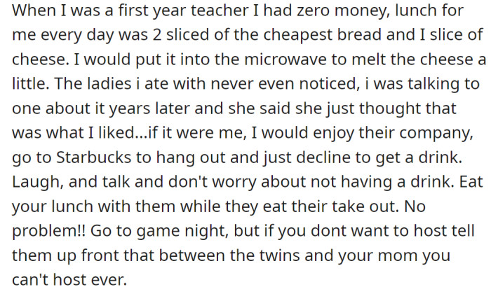 One Reddit user suggested the OP a piece of heartwarming advice