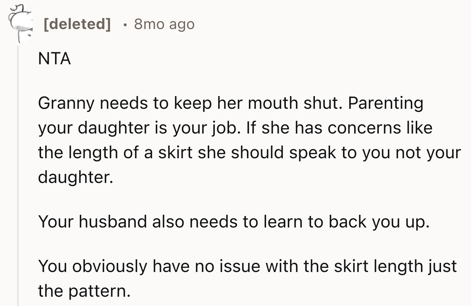 Parenting The Daughter Is OP's Job