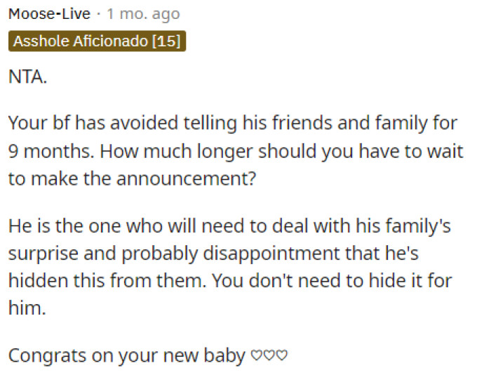 Ultimately, they should have had a conversation about this, but really, she has a right to show off her kid if she wants.