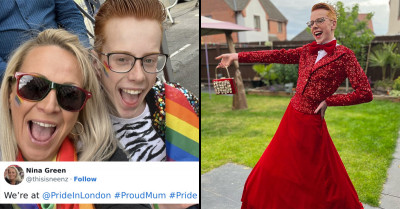 Mother Posts Photos Of Her Son Wearing A Prom Dress Which Encouraged Others To Celebrate Their Own Unique Children