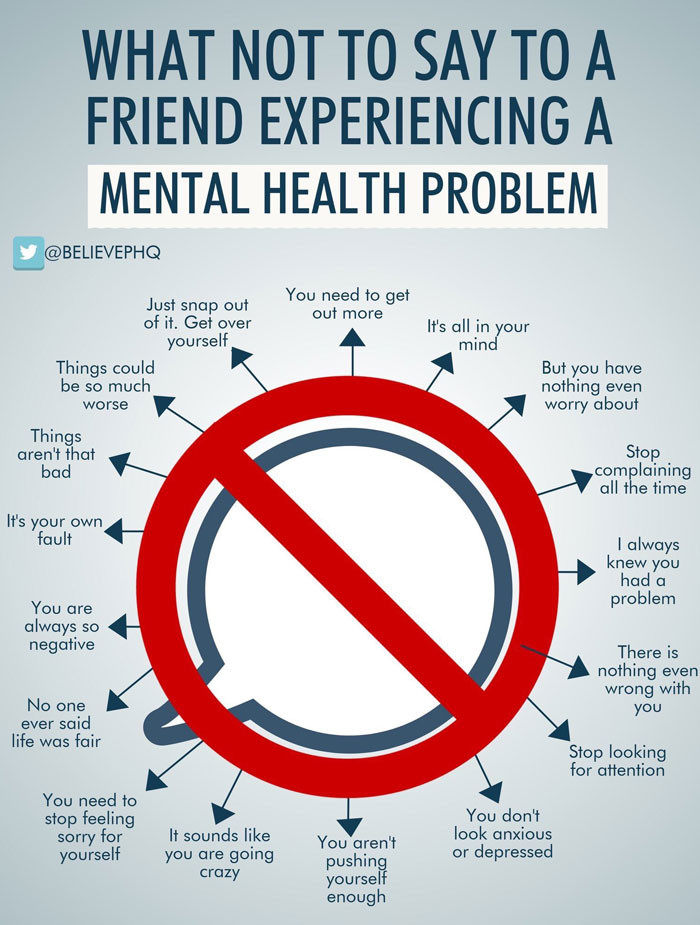 21. What not to say to a friend experiencing a mental health problem