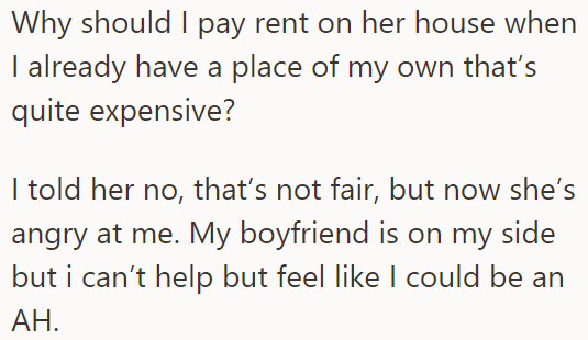 The OP was confused by her request and refused it, but still wonders if she's in the right: