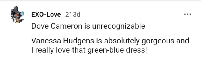 This Redditor loves Vanessa's green-blue dress