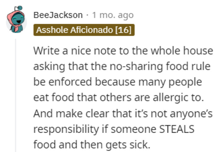 You can't steal food and then complain