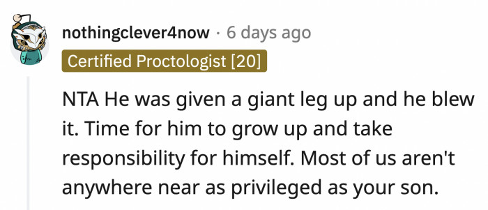 He started placing the blame on his parents when he saw his plans weren't exactly going his way.