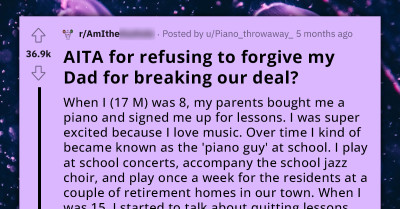 Redditor Asks If He's An A**hole For Refusing To Forgive His Dad For Breaking Their Deal