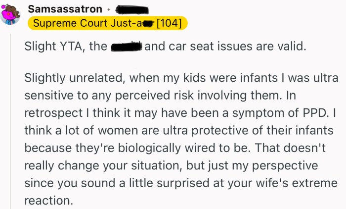 “I think a lot of women are ultra protective of their infants because they're biologically wired to be.”