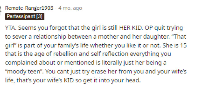 It's his wife's child - end of story.