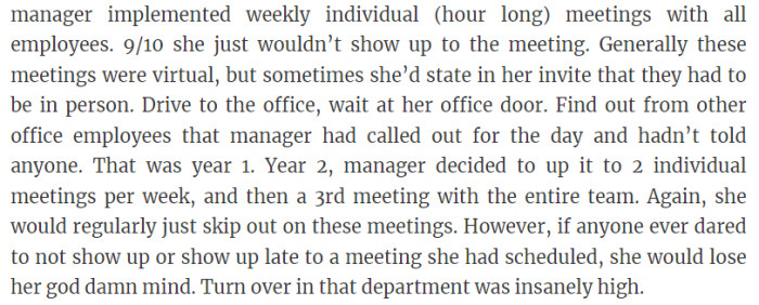 29. An insanely high turnover