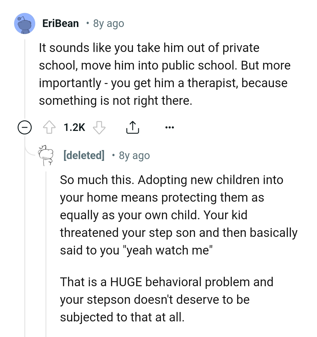 The OP should get his son a therapist because something is not right