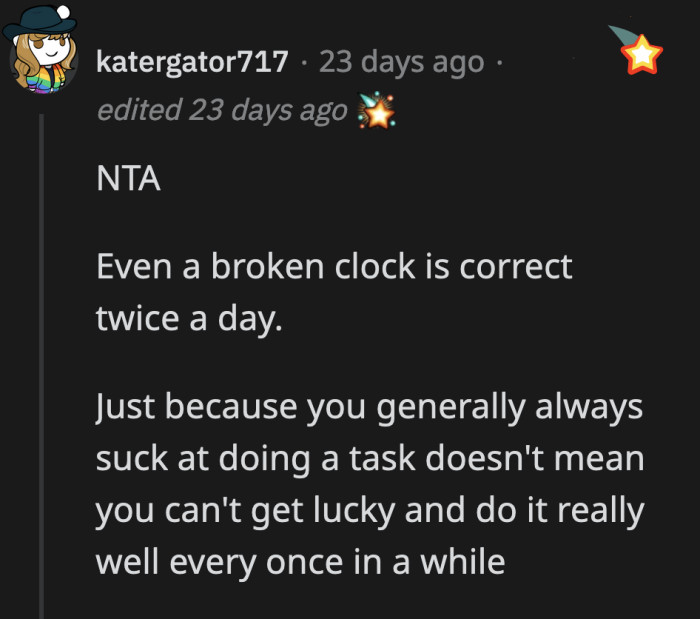 From what OP said, he has given maybe two or three thoughtful gifts. Maybe his luck just hasn't landed on his GF yet.