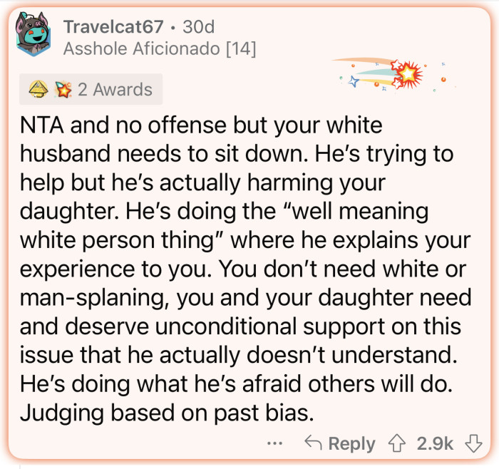 OP's husband is trying to help but achieving the exact opposite.