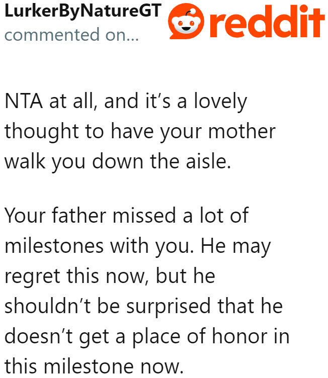 The dad is also probably regretting his emotional absence toward his daughter.