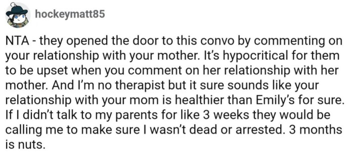 Even if OP and her mom were super co-dependent, would it be worse than Emily's relationship with her mom?