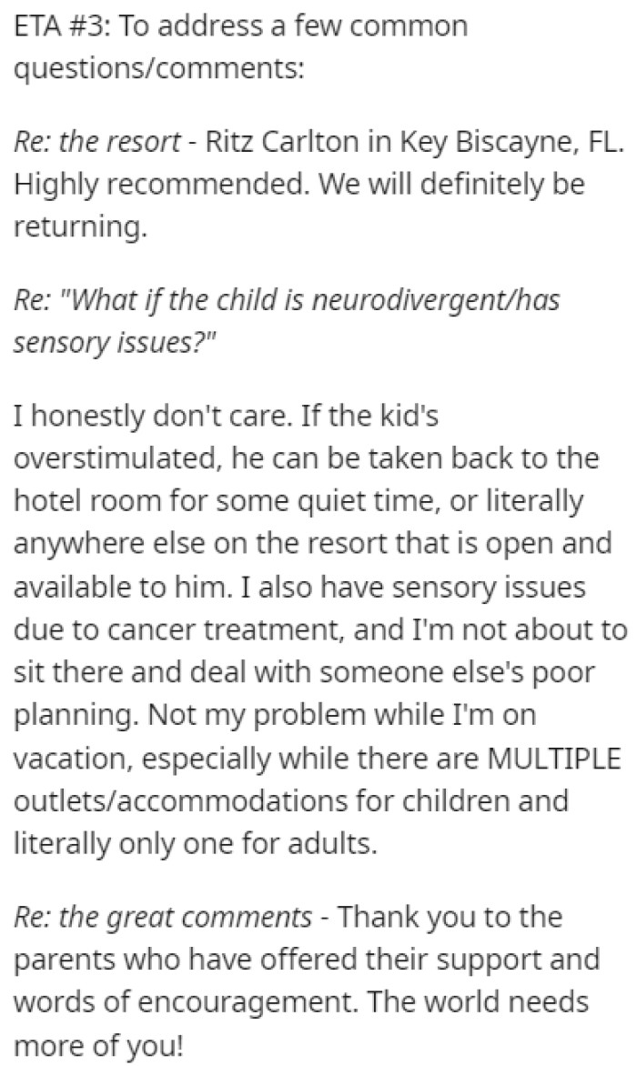 OP addressed a few of the comments left by other Redditors