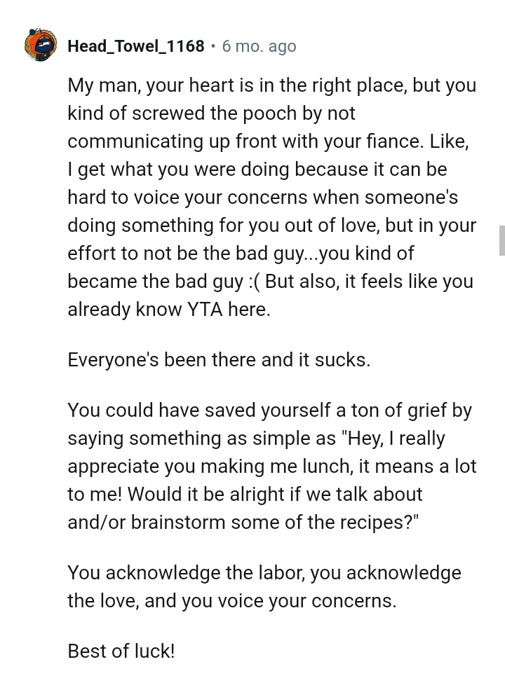 OP's heart is in the right place, but he kind of messed up the whole thing