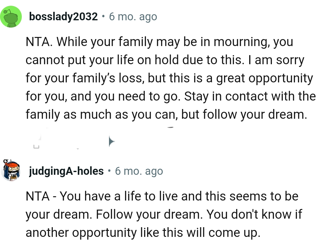 The OP should stay in touch with his family as much as he can