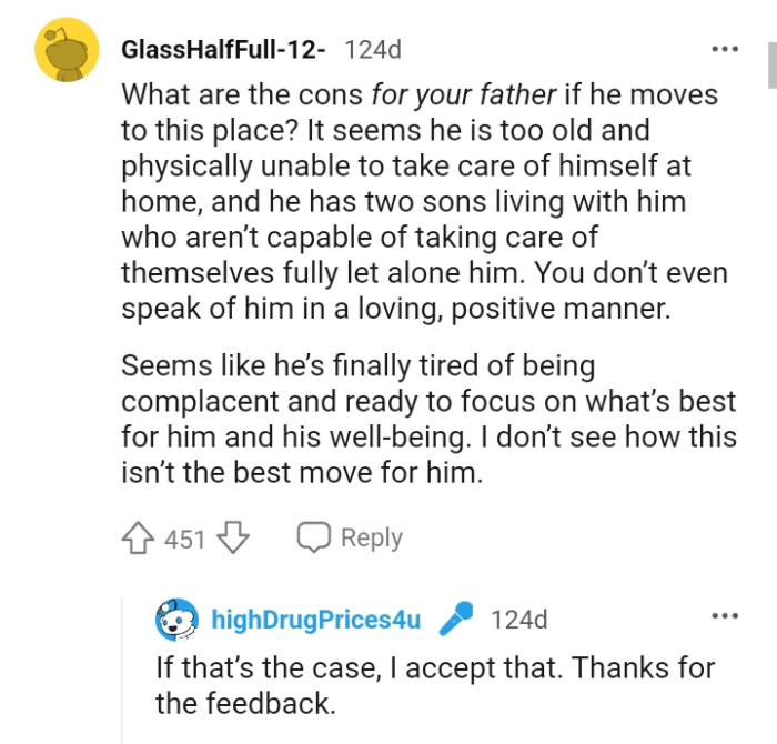This redditor believes this is the best move for him