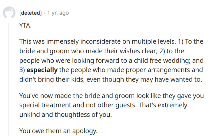 OP's baby turned the RSVP into a wedding guest list remix, with unexpected solos and encore-worthy drama.