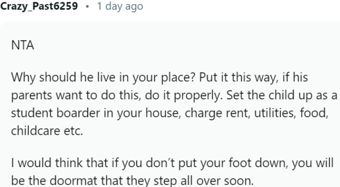 Redditor advised to assert boundaries and consider offering a formal arrangement